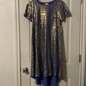NWT LuLaRoe Carly - periwinkle and gold. Size small